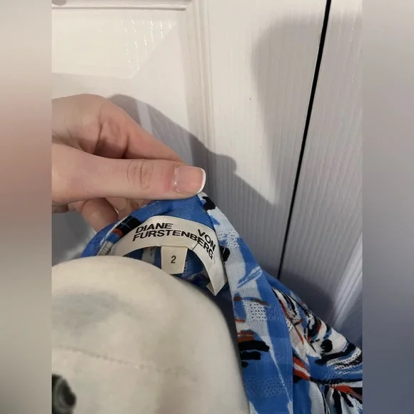 Diane Von Furstenberg Erica Blue Floral Print Maxi Dress Size 2 - Picture 4 of 4